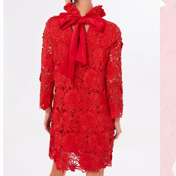 NEW Tuckernuck Red Guipure Lace Daphne Dress Size Large - Picture 2 of 9